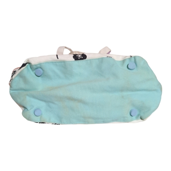 Victorias”Secret Moments”Canvas Tote carry on Bag Black White FLORAL RARE - Picture 5 of 8